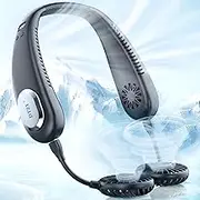 DTZY Portable Neck Fan, 9000mAh Hand Free Rechargeable Neck Fan, 4 Air Outlets Bladeless Cooling Personal Neck Fan with 360°Airflow 3 speed, for Travel, Camping