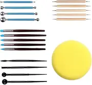 Qianly 19 Pieces Pottery Sculpting Tools Clay Tools Dotting Tools for Professionals