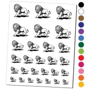 Regal Maned Lion Walking Temporary Tattoo Water Resistant Set