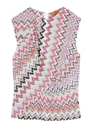Missoni Zigzag-intarsia Metallic-knit top - Multicoloured - 42 (UK10 / S) 42 (UK10 / S)