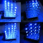 4X4X4 3D Light Cube Kit for Arduino Shield LED Precise DIY Kit Blue