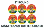 6 Peanut Butter VENDING MACHINE 2" Round CANDY STICKERS LABEL Free Shipping