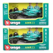 Bburago 1:43 2023 Aston Martin F1 AMR23 #18 L Stroll #14 F Alonso Model Car Toy
