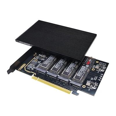 pcie4.0 x16 to m.2 m-Key nvme x 4 ssd Expansion Card with Heatsink，Suppor