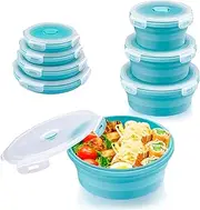 [RAXCO] Collapsible Food Storage Containers,4-Piece Silicone Bento Lunch Boxes,Salad Bowls and Camping Picnic