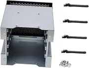 4 Bay Hard Drive Cage for Drives Expandable Hard Drive Mounting Bracket Accessory for Mid Tower Cases Durable Hard Drive Tray for Enhanced Storage