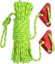 Utility Rope - Canopy Tent Tie Down Rope - 32.8Ft 5mm Reflective Cord Survival Gear, Clothesline for Camping Hiking Accessories, Tent, Canopy