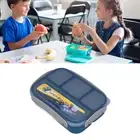 (Blue)Children Lunch Box Convenient Buckle Design Sealed Lunch Box For School HG
