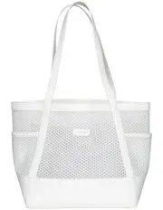 [Mocha] Summer Beach Bag in White