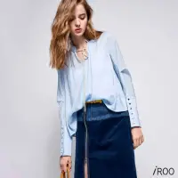 在飛比找momo購物網優惠-【iROO】特寬版袖口上衣