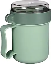 Microwavable Soup Mug with Lid: Soup Bowl With Lid and Scoop Soup To Go Container Portable Soups Container Food Bowl Travel Soup Mug For Noodles Hot Cereal And More