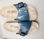 Birkenstock Birkis Catalina Caribbean Blue Patent Size 40 US 9 Sandals