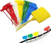 TidyTie Cable Marker Tags, Zip Tie Labels With Write-on Label, Self-Locking Nylon Cable Labels for Wire Marking and Organizing - 5 Colors/104PCS