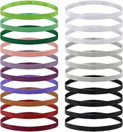 Duufin 20 Pieces Elastic Sport Headbands Non-Slip Workout Headband