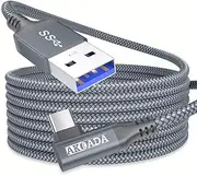 AkoaDa Link Cable 20ft/6M Compatible with Quest 3S/Ques 3/ Quest 2/ PICO 4, USB 3.0 A to C Cable to Play PC VR and Steam VR