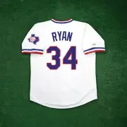 Nolan Ryan 1984 Texas Rangers Cooperstown Men's Home White Throwback Jersey