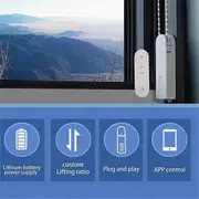 Tuya Smart Blind Motor Wifi Automatic Electric Roller Shutter Shadow App Control Lifting Curtain Ope White