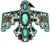 Sublimation Print Turquoise Eagle Ready to Press Heat Transfer