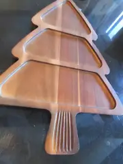 Williams Sonoma Tree tray wooden wood cheeseboard Christmas large New w tag