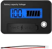 Lnqwhduu DC 8-30V LCD Digital Battery Voltmeter Capacity Indicator Lithium Acid Battery Voltage Tester Meter Tool TypeC Output,D