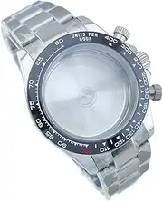 1pc 39.5mm Watch Case VK63 Case Stainless Steel Glass Case Quartz Chronograph Watch Case Suitable for VK63 Movement