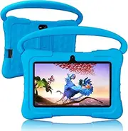 SAIWAN Tablet Kids 7 inch with Shockproof Case, 1GB RAM 32GB ROM, Android Toddler Tablet with Bluetooth, WiFi, GMS, Parental Control, Educational, Games(Blue)