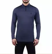 NWT Spyder Active Quarter Zip Performance Pullover, Men’s XXL, Grey Blue