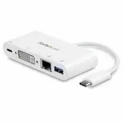 StarTech USB-C Multiport Adapter, PD, DVI, GbE, USB 3.0 - DKT30CDVPD