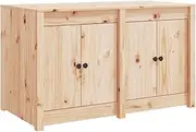 vidaXL Outdoor Kitchen Cabinet in Solid Wood Pine, Ample Storage, Versatile for Indoor/Outdoor Use, Brown Natural Pine