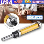 1-1/2" 1/4" Shank Flush Trim Top Bottom Bearing Router Bit Woodworking Tool