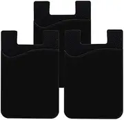 Adhesive Phone Wallet Ultra Thin Stick-on Silicone Credit Card Holder Sticker Adhesive Cell Phone Wallet KoalaDeals for iPhone Samsung Most Android Smart Phones.(Black)