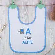 Elephant Personalised Boys Bib