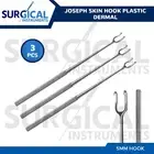 3 Joseph Skin Hook 5mm Set Double Sharp Prong Plastic Dermal Surgical Instrument