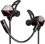 KASOTT Battle Buds Pro In-Ear Gaming Headset with Dual Microphone, Mute and Volume Control, Wired for Mobile Gaming, Nintendo Switch, Xbox One, PS, PC (NEW-BLACK)