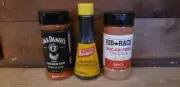 Jack Daniels Chicken Rub, Rib Rack Spicy Rub, and Browning & Seasoning Sauce