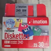 Imation Rainbow Diskettes Floppy Disks IBM Formatted Computer 2HD 1.44 MB 30 pk