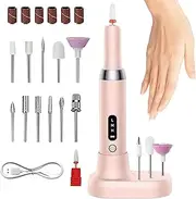 Electric Nail File Kit For Women, Electric Nail File,Cordless Rechargeable Nail Drill Kit - Electric Nail File With Charging Base For Home Manicure Salon