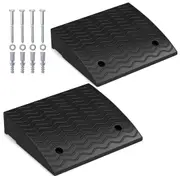 Costway 2PCS Roadside Slope Driveway Threshold Anti-Slip Ramp Black