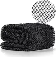 JASSINS African Net Long Bath Net Sponge, Bathing Body Exfoliating Shower Body Back Scrubber Skin Smoother,Stretch Length to 66 INCH (Black)