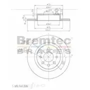 Bremtec Euro-Line GeoZinc Coated Brake Rotor - BDR19030EL