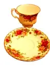 Royal Albert Royal Doulton Old Country Roses Footed Demi Cup & Saucer New Mint