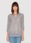 NEW Johnny Was Bohemian Rayon Embroidrd Collared Damask Top Shirt Blouse S Mauve