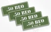 Ammo Can Decals 50 BEO Four Ammo Can Stickers .50 BEOWULF Ammo Can Labels OD