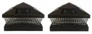 2 pcs 5x5 6x6 Brown Garden Solar Fence Post Cap Light 5 LED Bulb 78Lumens