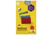 25pc Marbig Foolscap Suspension File w Tab Insert Document Organiser Red