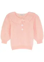 Alessandra Rich Embellished Pointelle Mohair-blend Jumper - Light Pink - 40 (UK8 / S) 40 (UK8 / S)