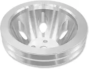 IMOOA Short Water Pump Pulley Double Groove SWP For Chevy SBC 283 305 327 350 383 400 1955-1968 Polished Aluminum