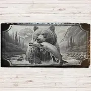 Magnetic Stove Slate For Harman P-Series Stoves - Grizzly Bear Fishing