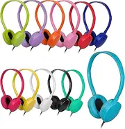 OSSZIT Kids Headphones Bulk 24 Pack Multi Color for Classroom School,Wholesale Durable Earphones Class Set for Students Teens Children and Adult 12 Colourful (24 Mixed)