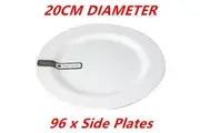 96 x 20cm White Round Melamine Plates Starters Salad Dessert White Plates Bulk D
